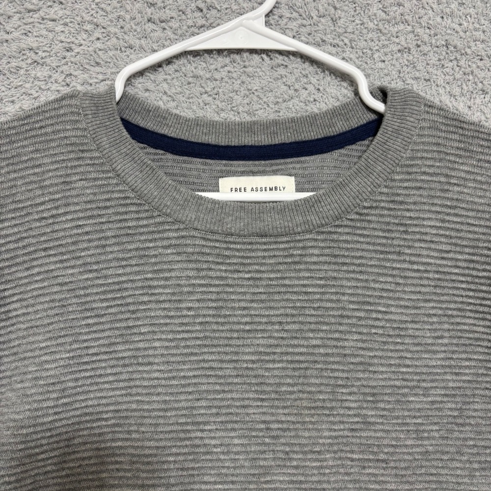 Gray Ribbed Crew Neck Pullover Sweater Size XXXL Workwear Neutral - Picture 3 of 13